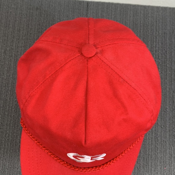Vintage QR Rope Baseball Hat Mens OSFA Red White Adjustable Strapback Cap USA - Picture 5 of 14